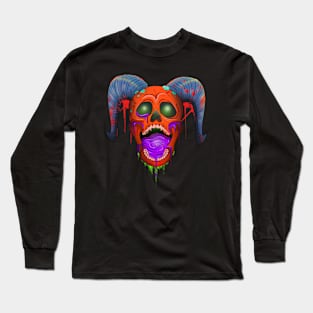 Dripping Devil Skull Long Sleeve T-Shirt